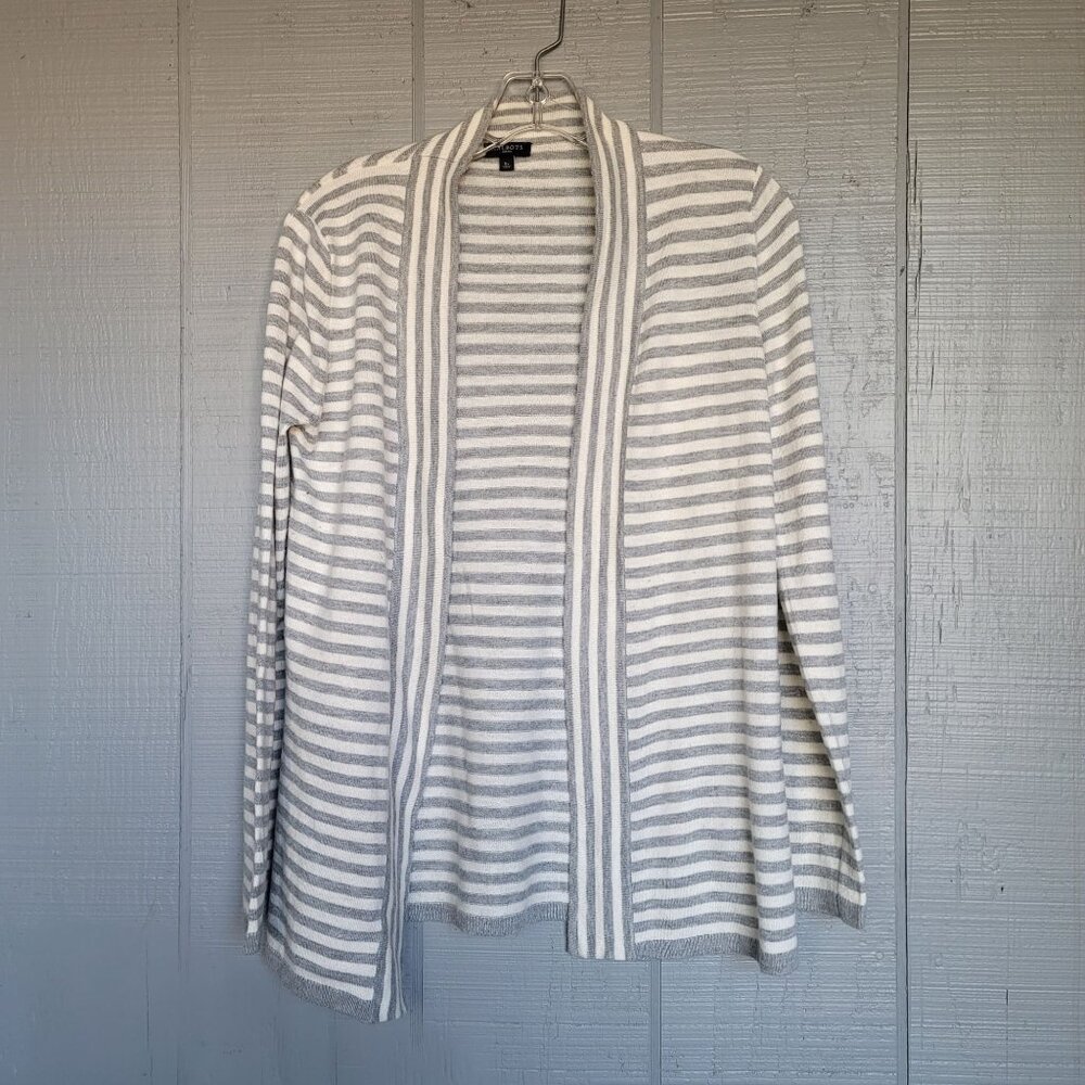 Talbots Lambswool Blend Stripe Cardigan Sweater. Size SP